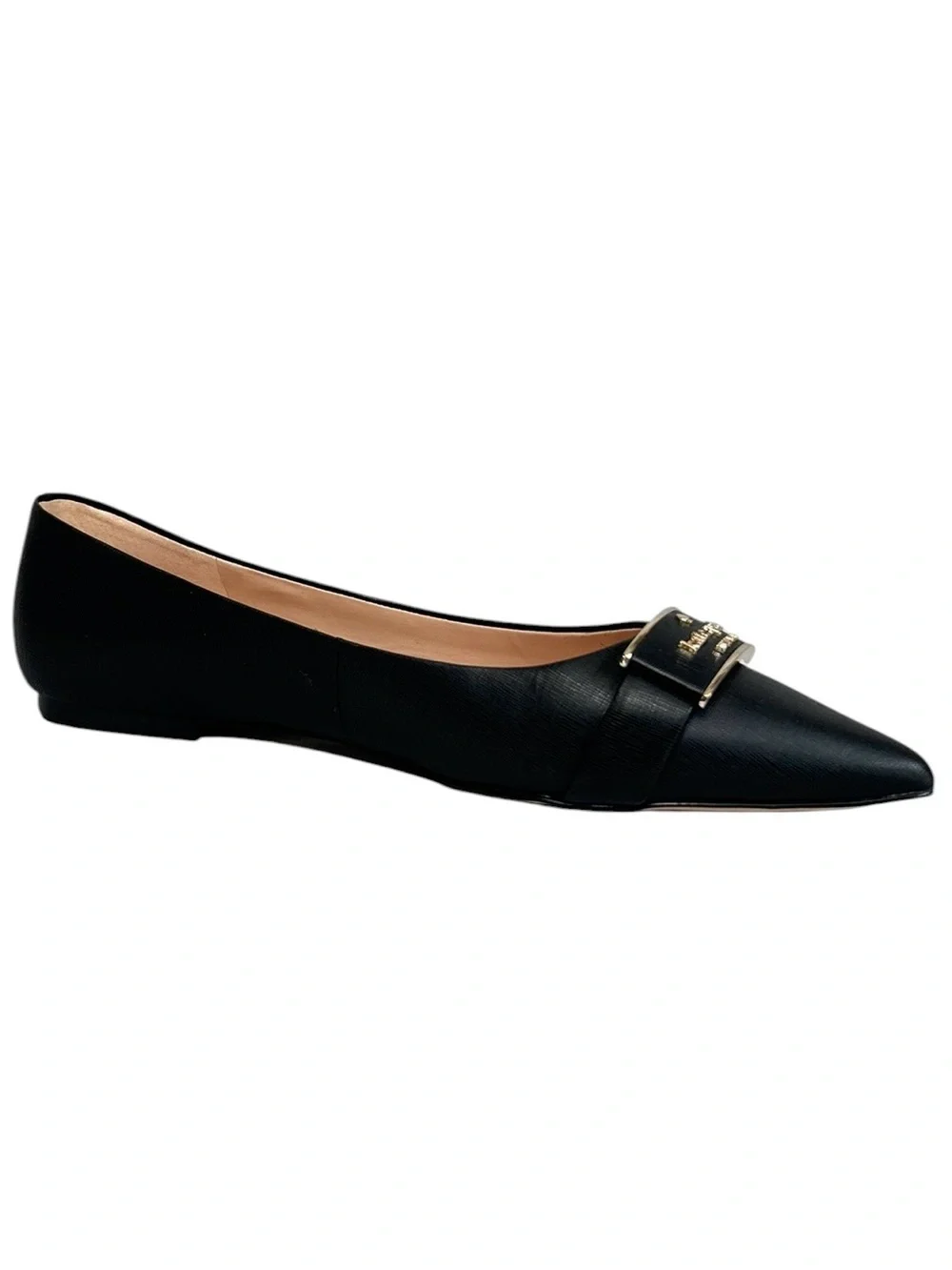 Kate Spade Deneuve Flats Women’s 10B Black Pointed Toe Leather Travel Ballet